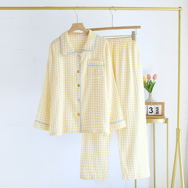 Women's pajamas, cotton muslin, long