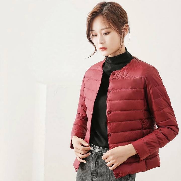Light women's down jacket, short, versatile
