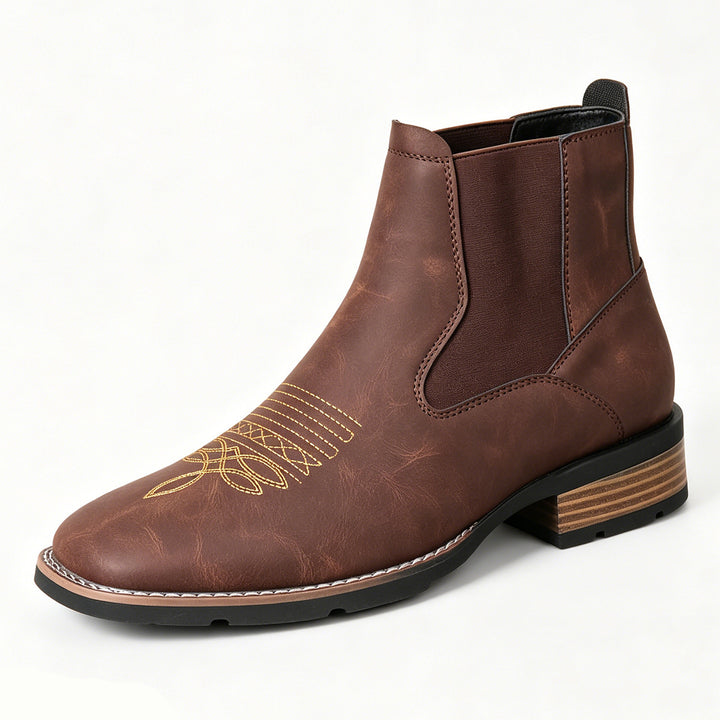 Men's Chelsea Boots, square toe, faux leather, slip-resistant