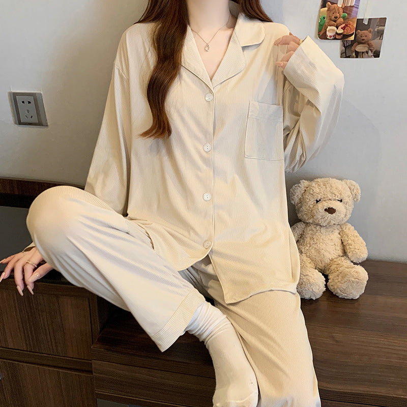 Women's Pajama Set, long-sleeved with heart pattern