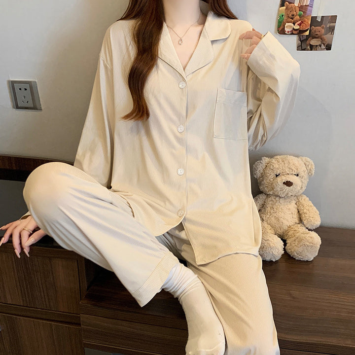 Women's Pajama Set, long-sleeved with heart pattern
