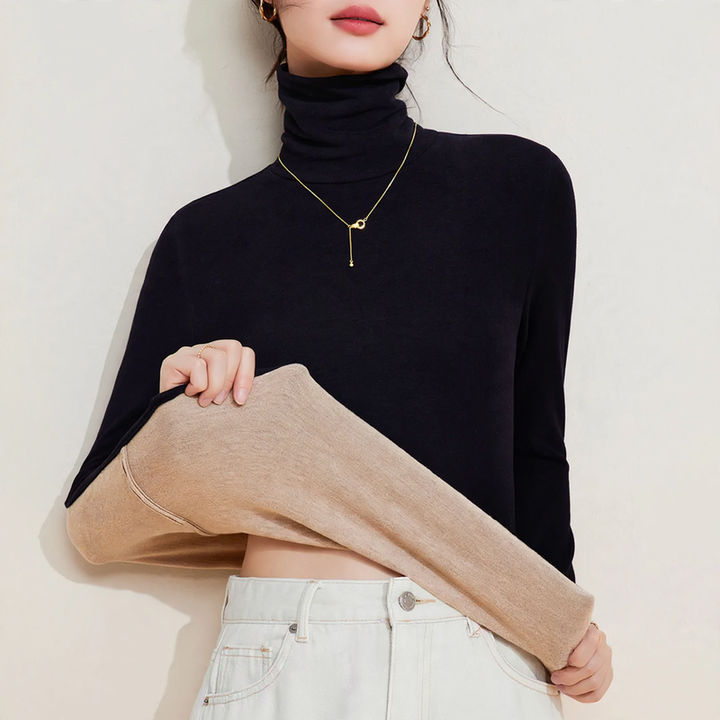 Women's Thermal Undershirt with Stand-up Collar