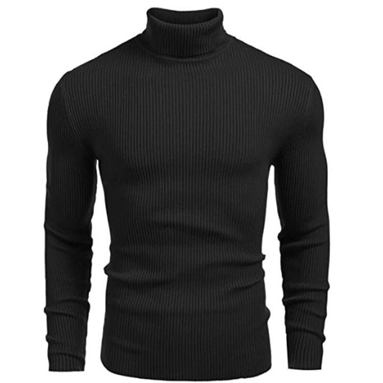 Men's knitted sweater with vertical rib pattern