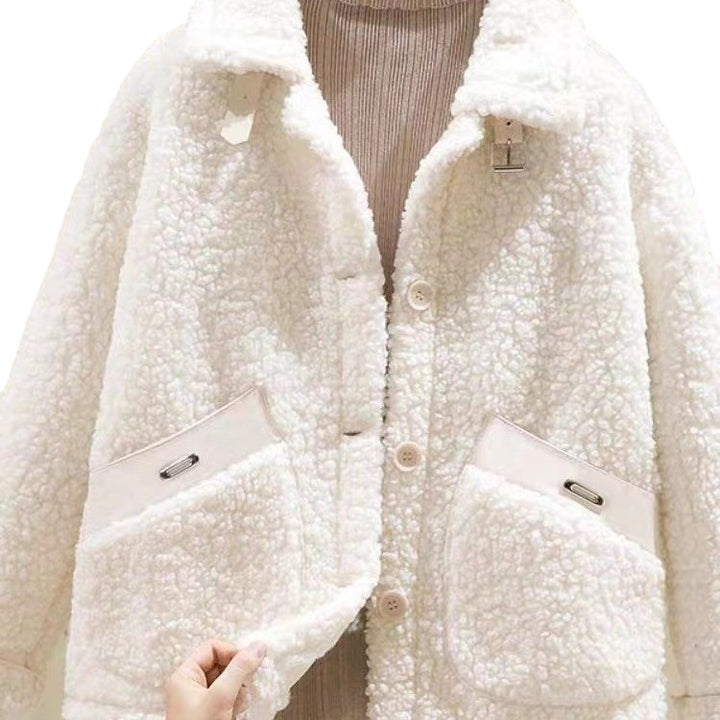 Lamb fleece imitation jacket for women, autumn and winter