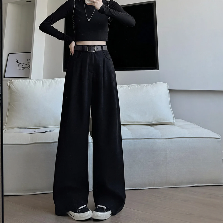Corduroy suit pants, straight cut