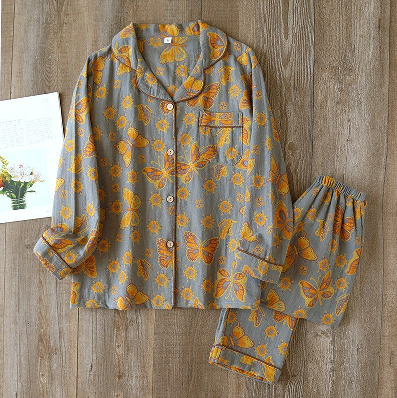 Women's pajamas made of cotton muslin with embroidery