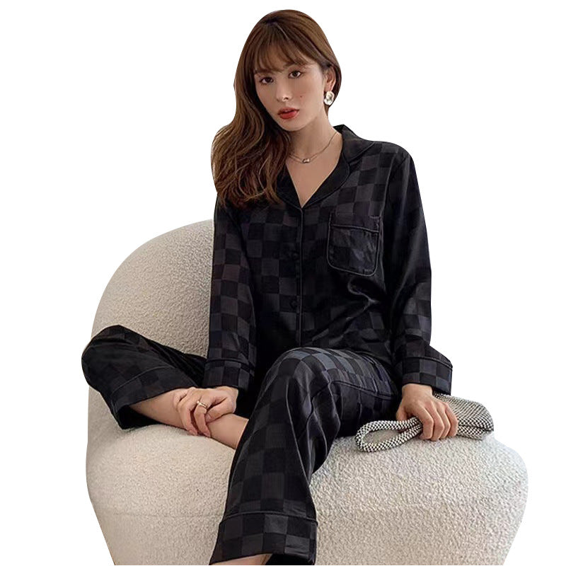 Women's pajamas, long, checked