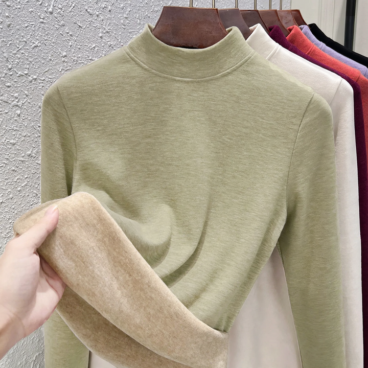 Women's thermal undershirt, high collar, lined