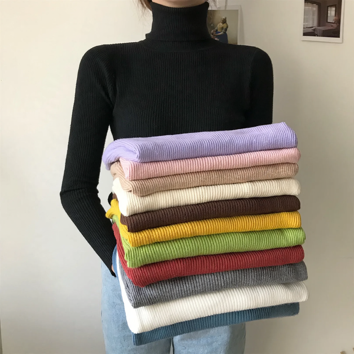 Women's Turtleneck Sweater, Knit, Fitted