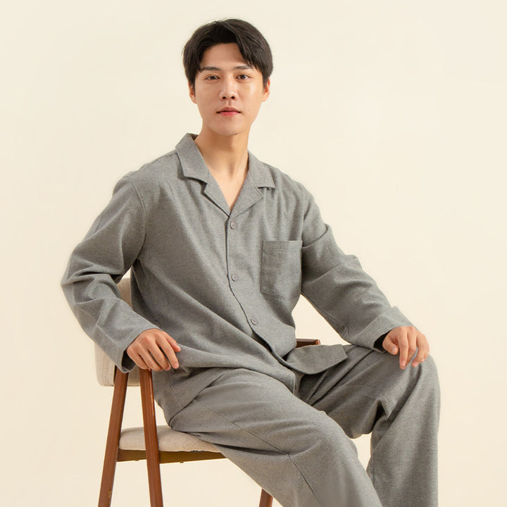 Padded cotton pajamas for men, checkered