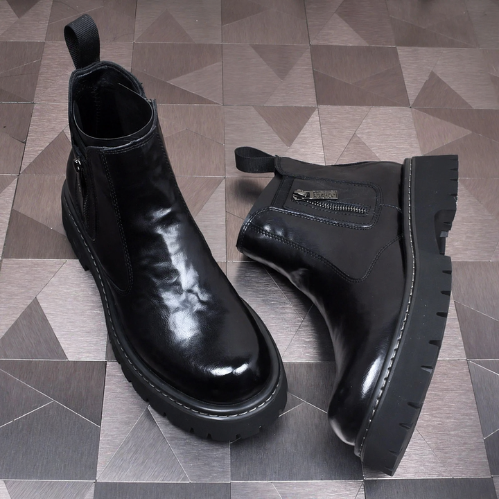 Men's Chelsea boots, lined, leather, for winter