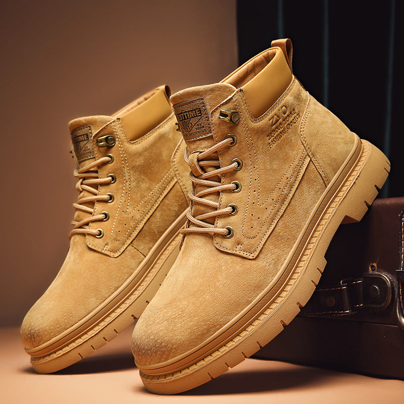 Robuste Lederstiefel, gefüttert, verschiedene Größen