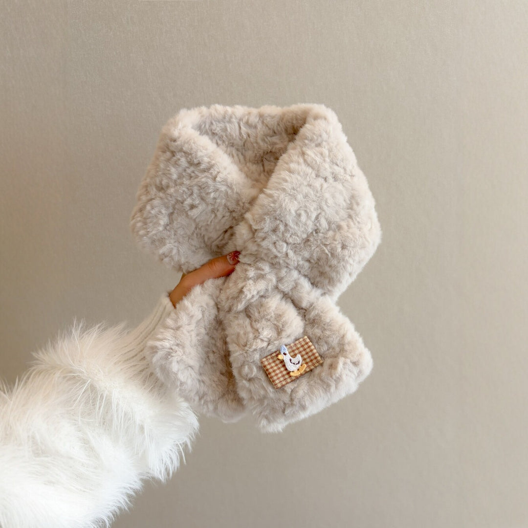 Fluffy faux fur scarf, 80x11 cm
