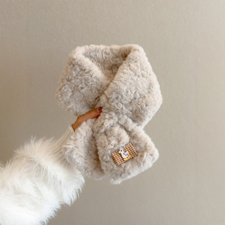 Fluffy faux fur scarf, 80x11 cm