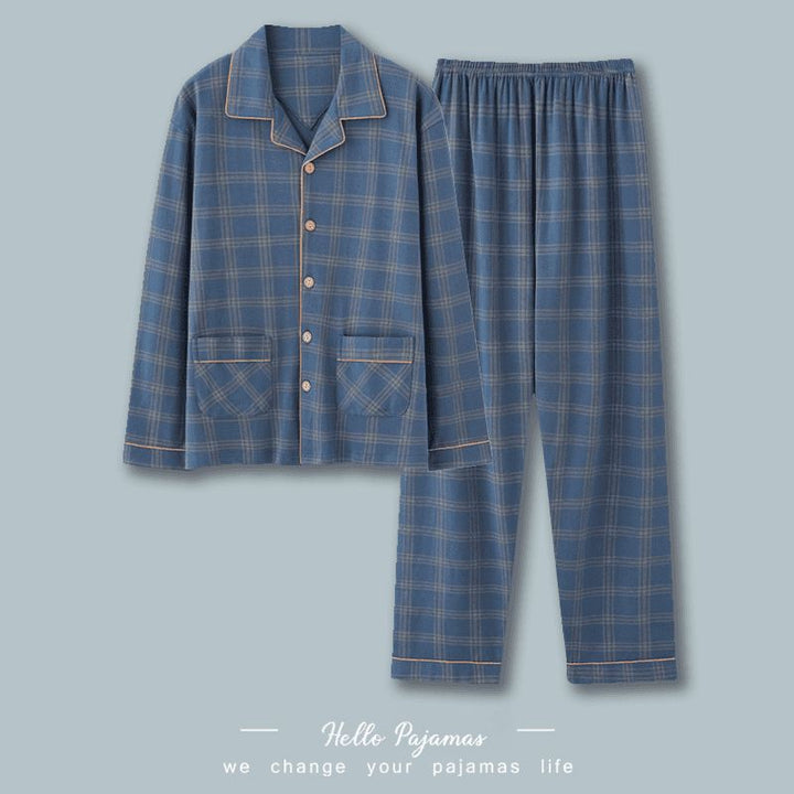 Men's Pajama Set, Cotton, Long Sleeve, Checked