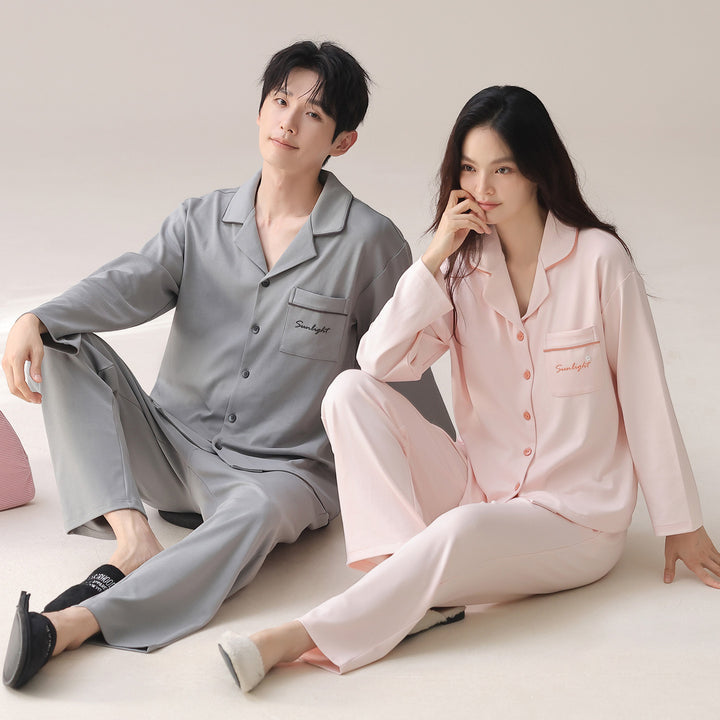 Partner pajamas made of 100% cotton, long-sleeved