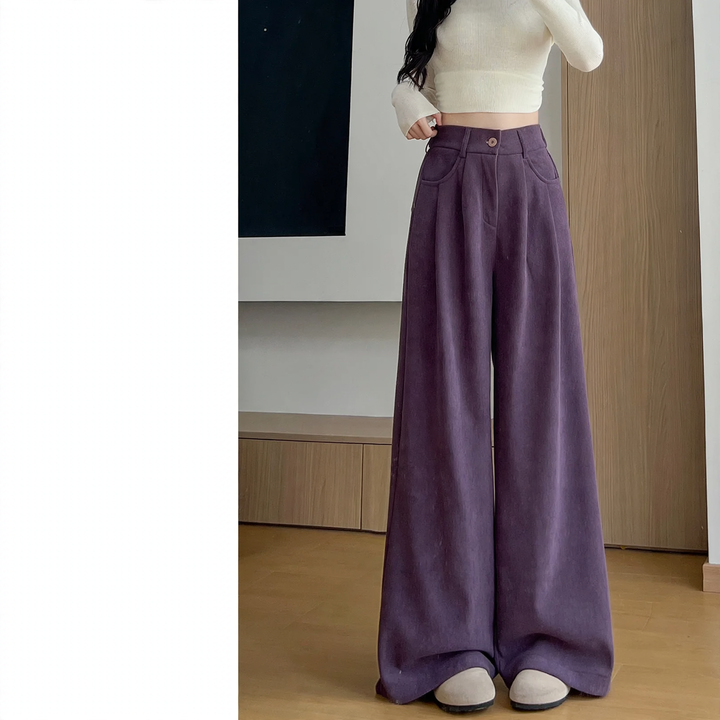 Women’s corduroy pants, wide cut, various colors