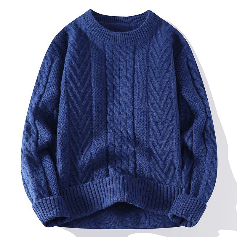 Chunky knit sweater with cable pattern