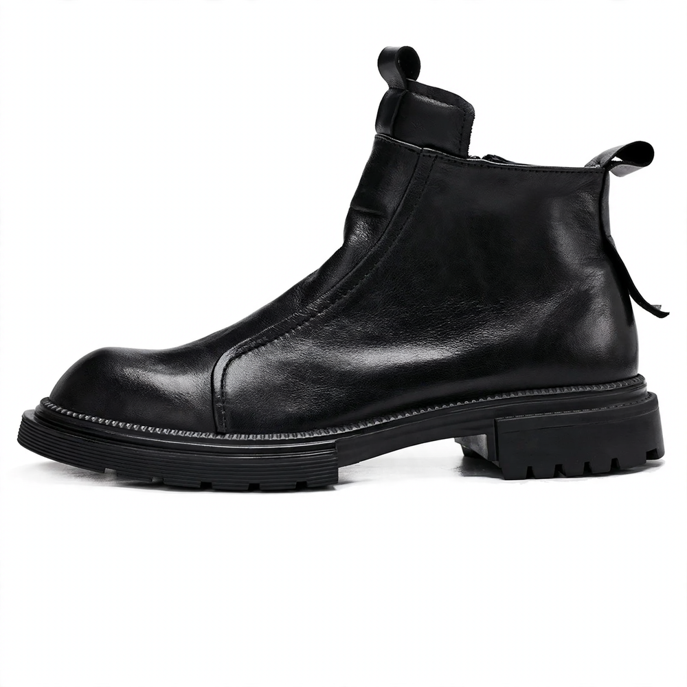 Men's Chelsea boots with platform, genuine leather