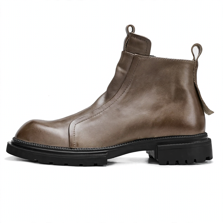 Men's Chelsea boots with platform, genuine leather