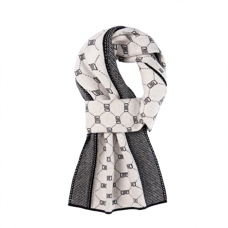 Classic striped cashmere scarf, 180x30cm