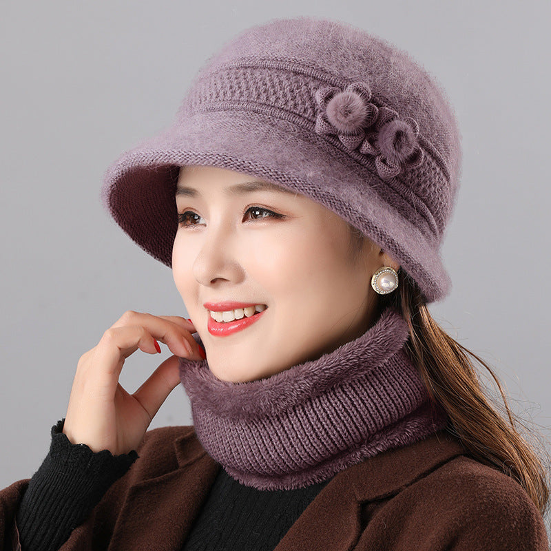 Women's Bell Hat and Scarf Set, warm, for Autumn and Winter
