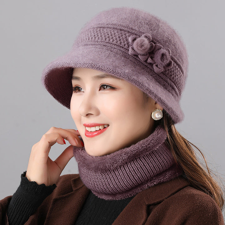 Women's Bell Hat and Scarf Set, warm, for Autumn and Winter