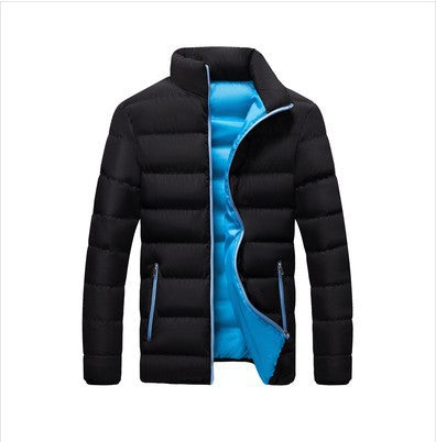 Men's quilted jacket, stand collar, lined, for leisure