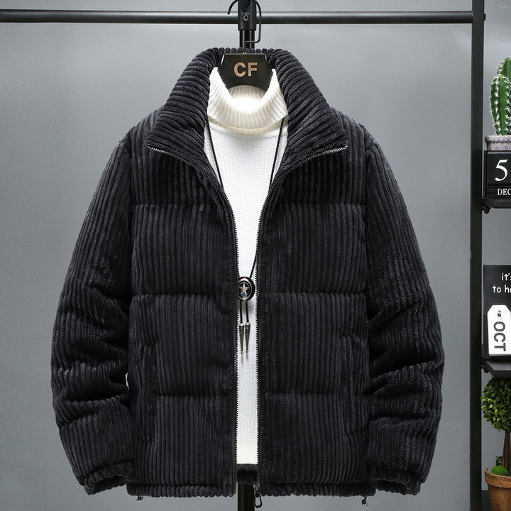 Men's Winter Jacket, Cord, Stand-Up Collar, Lined
