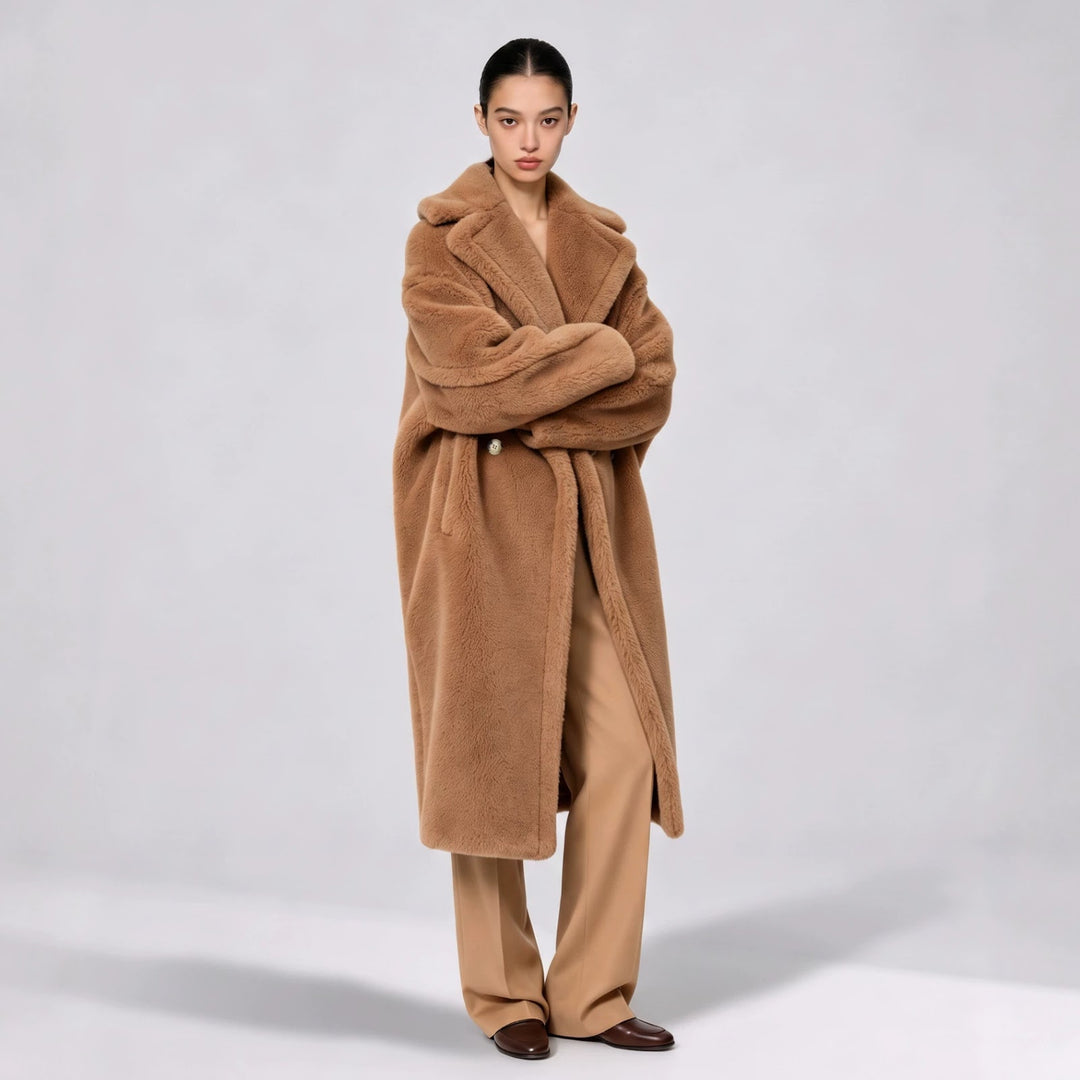 Women's Winter Coat, Teddy Look, Long