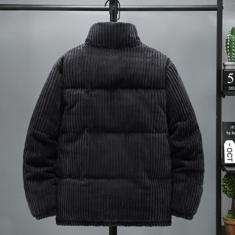 Men's Winter Jacket, Corduroy, Stand Collar, Lined