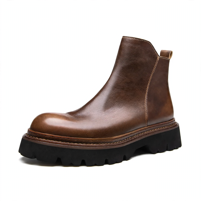 Men's Chelsea boots made of cowhide leather, with zipper