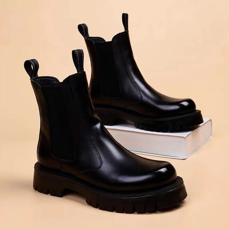 Men's Chelsea boots made of cowhide leather, breathable