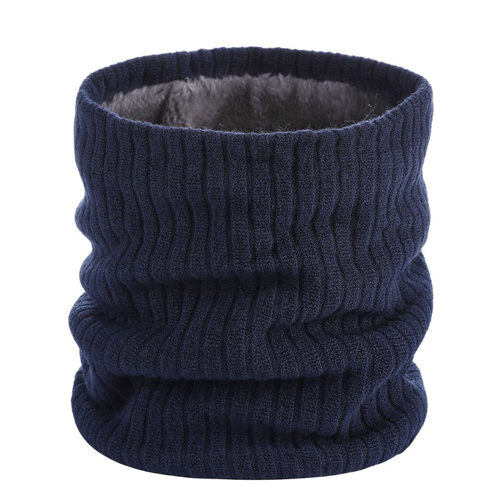 Fleece-lined knitted neck warmer for men and women