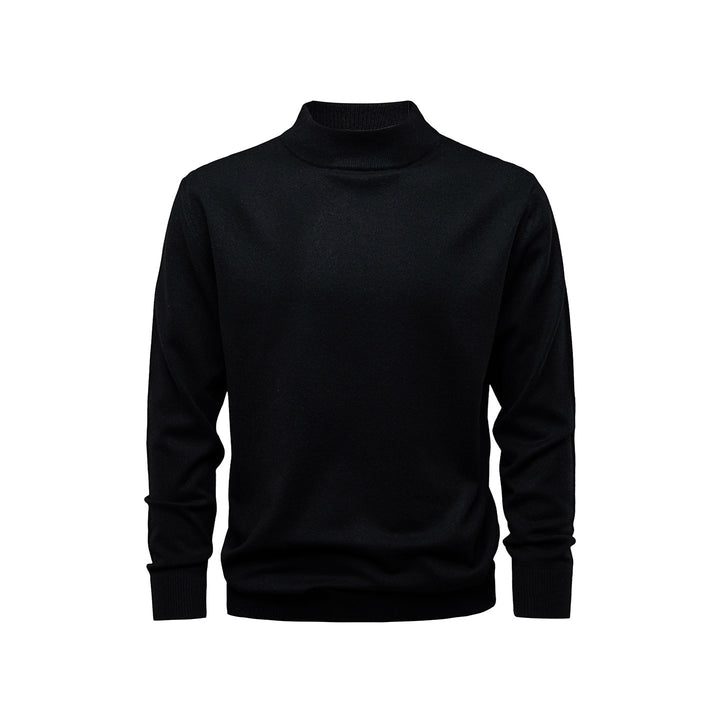 Men's sweater with stand-up collar, solid color