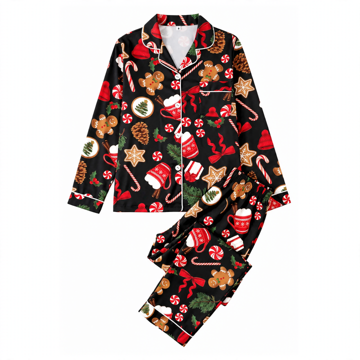 Women's Loungewear, Long Sleeve, Christmas Motif, Milk Silk
