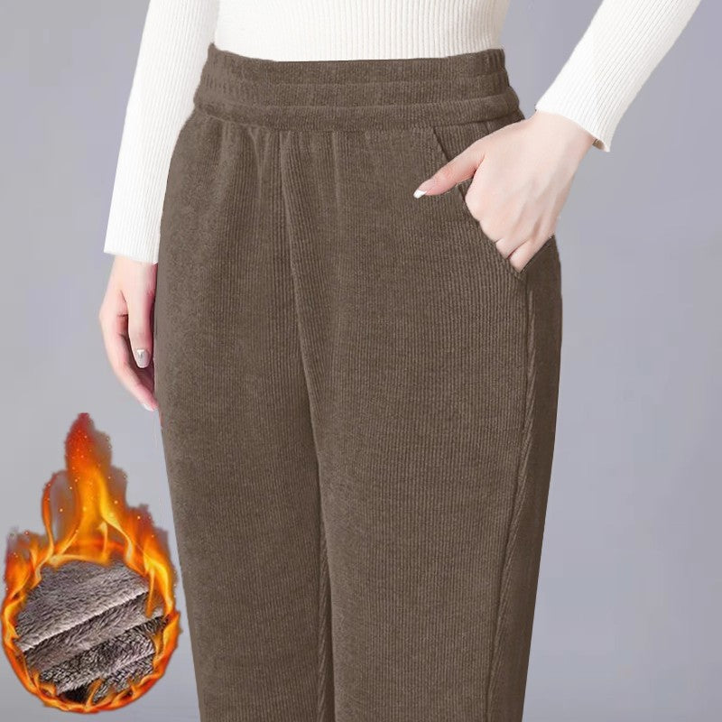 Padded Corduroy Harem Pants for Women, warm and comfortable