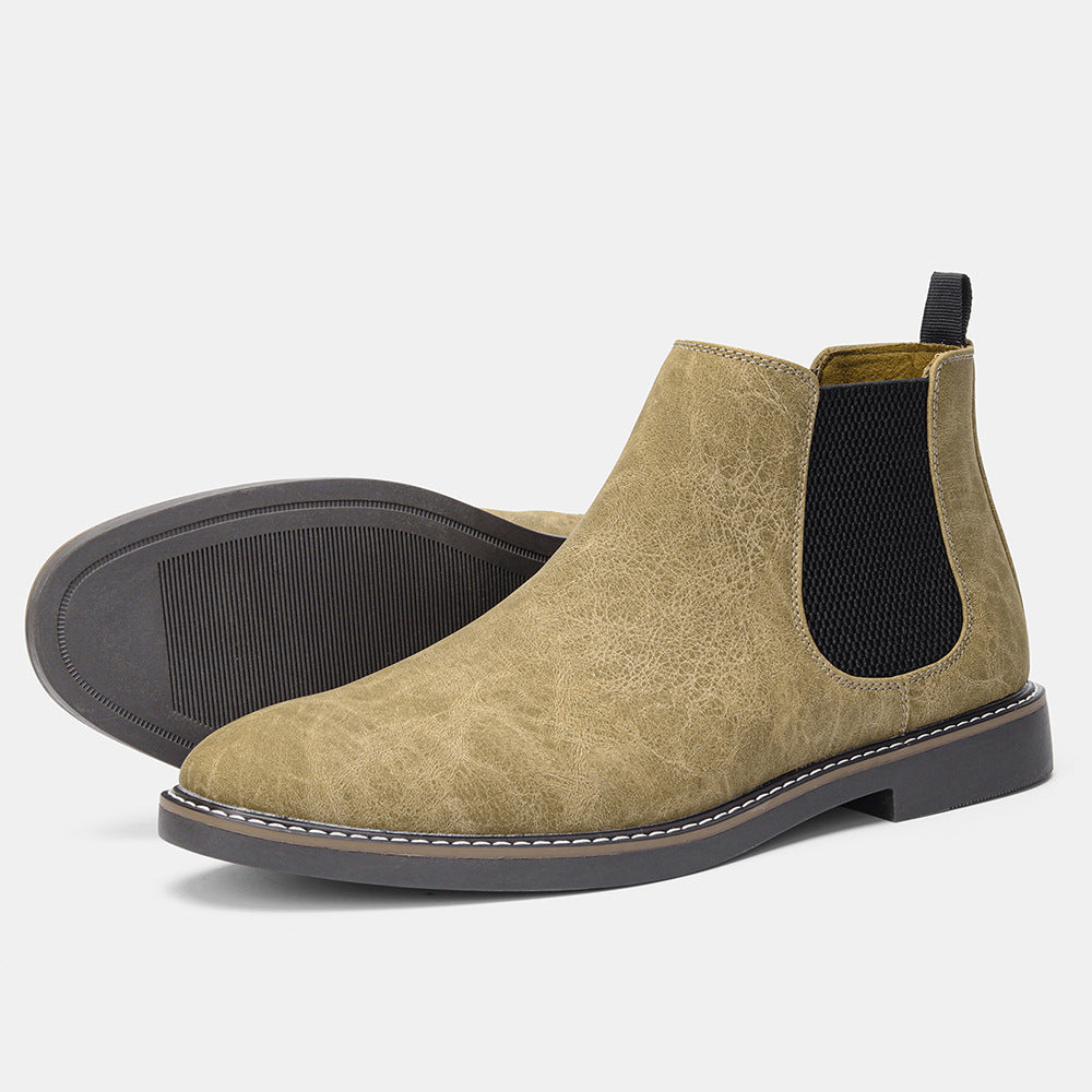 Men's Chelsea boots, PU leather, non-slip, low heel