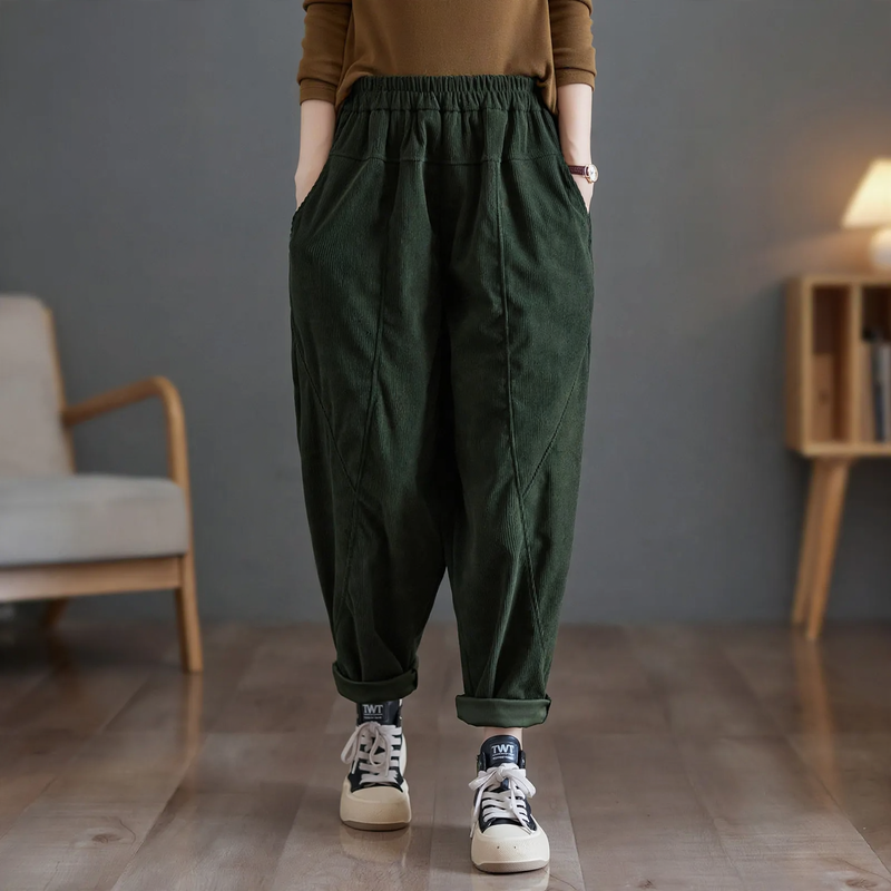 Kord-Harem pants for women, loose fit