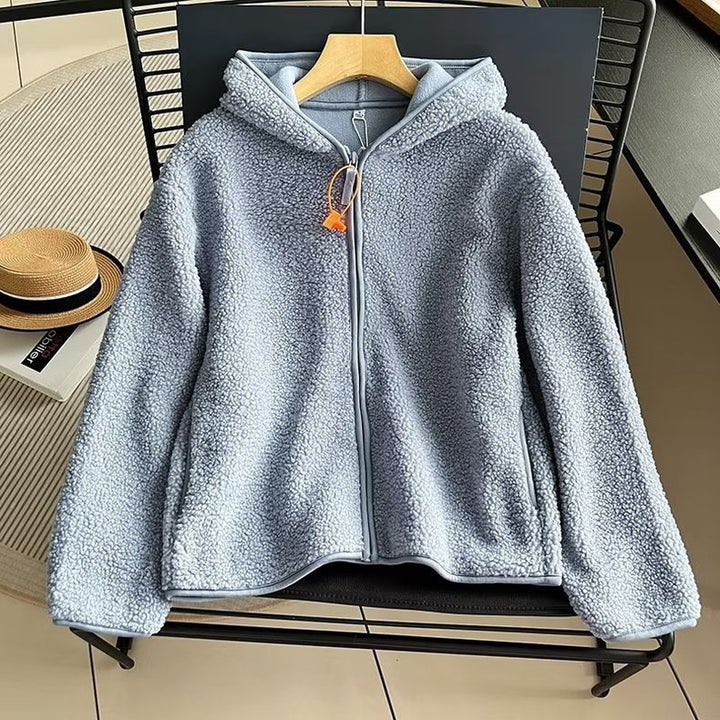Padded hoodie made of teddy fleece