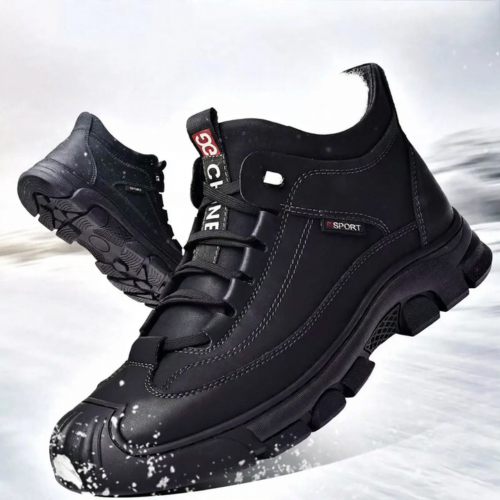 Men's winter boots with warm lining and plateau