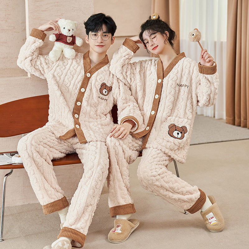 Fluffy flannel loungewear for couples