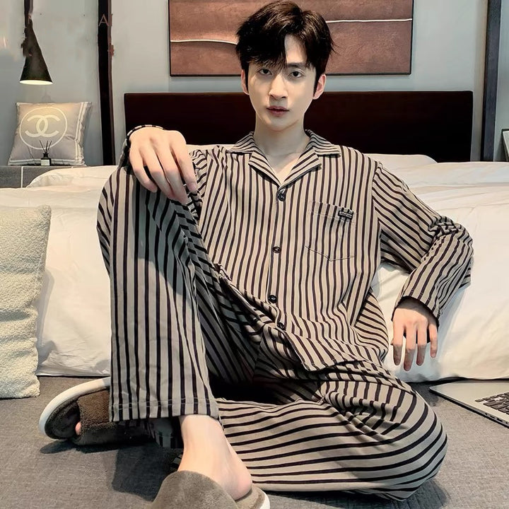 Men's Pajama Set, Cotton, Long Sleeve