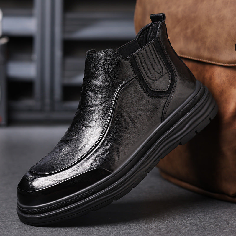 Casual men's Chelsea boots, mid-high shaft