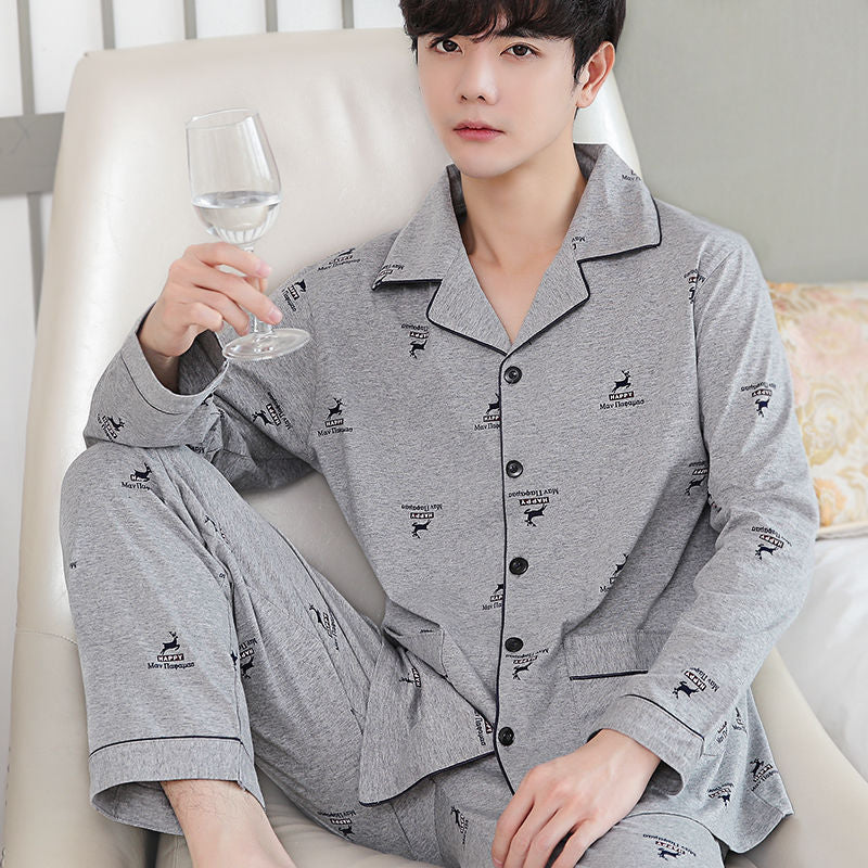 Men's Pajama Set, 100% Cotton, Long Sleeve, Plus Sizes