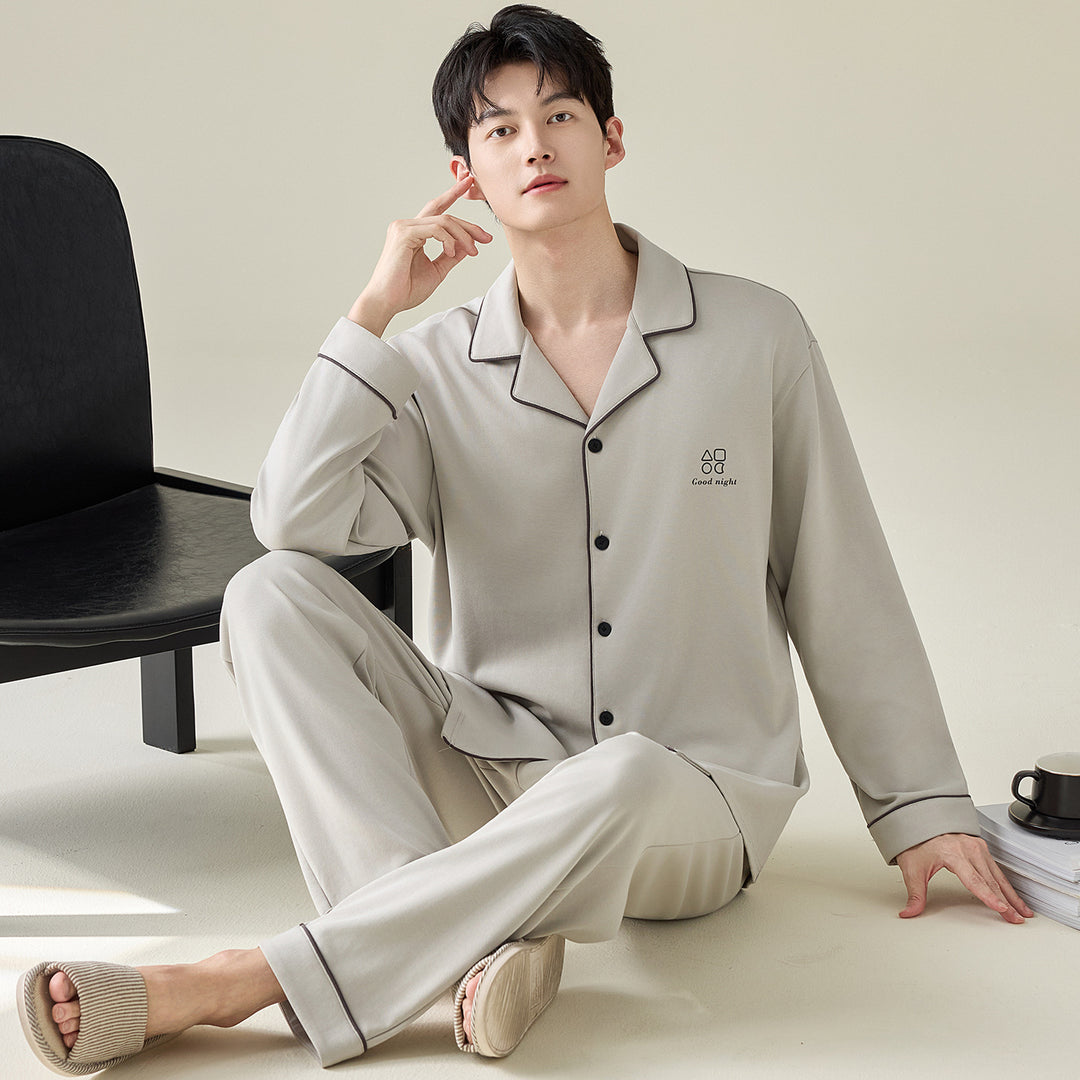 Men's cotton pajamas, casual fit, plus sizes