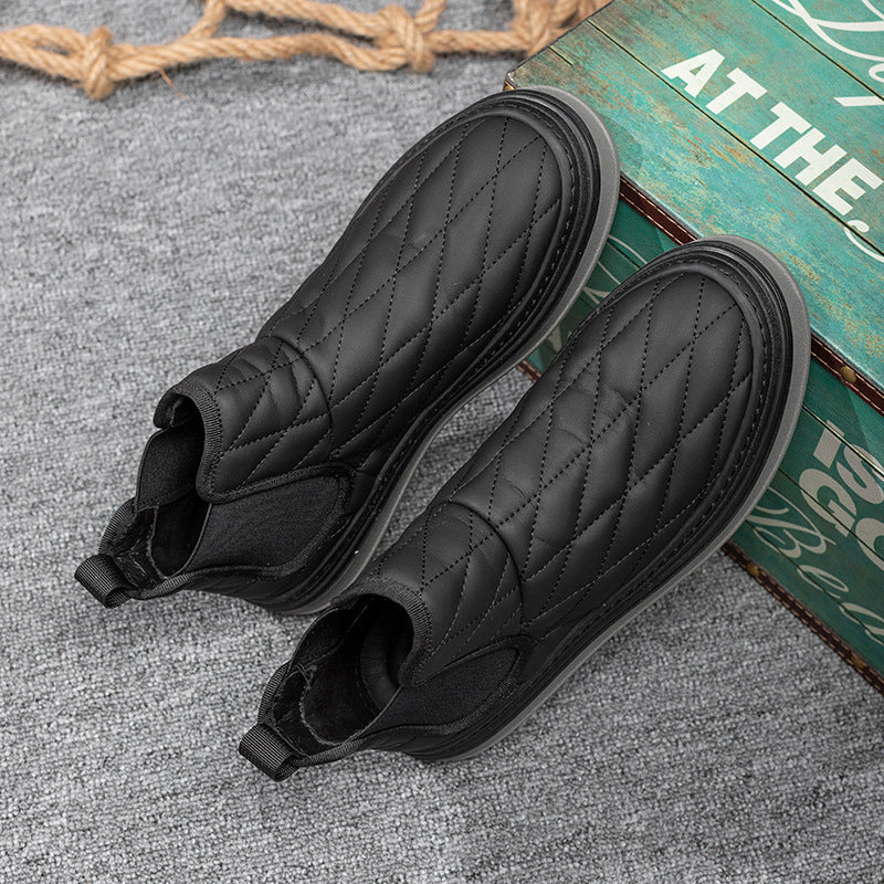 Men's Chelsea boots, lined, flat heel