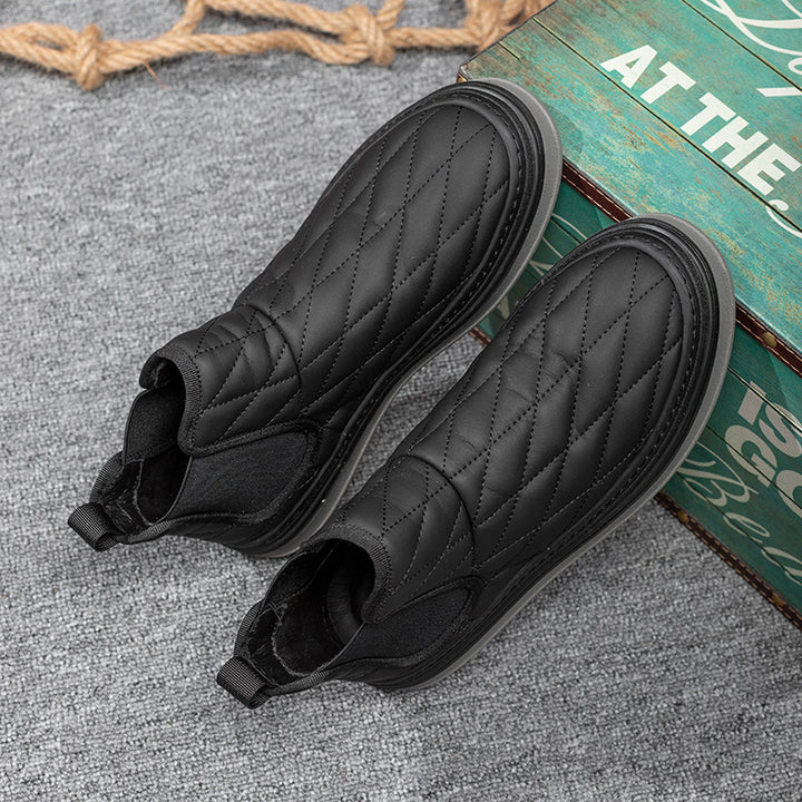 Men's Chelsea boots, lined, flat heel