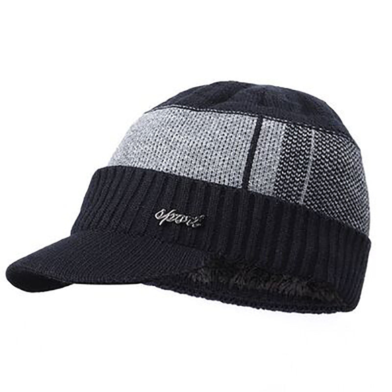 Men's knitted hat and scarf set, lined
