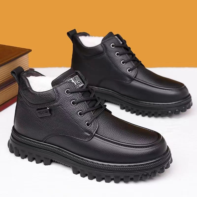 Padded men's winter boots, warm and comfortable